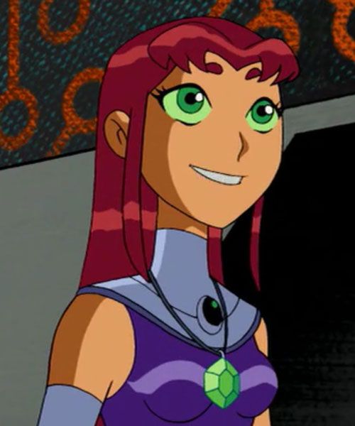 Starfire hair color and eye color